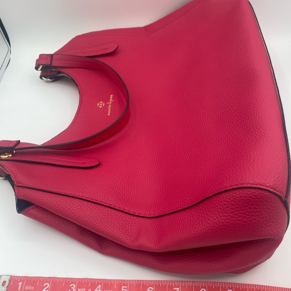 Nanette Lepore Lg Hot Pink shoulder bag with floral lining - Picture 10 of 12